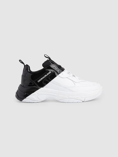 Calvin Klein Cipők HU502124 | Calvin Klein Bőr Chunky Férfi Sportcipő Fehér / Fekete